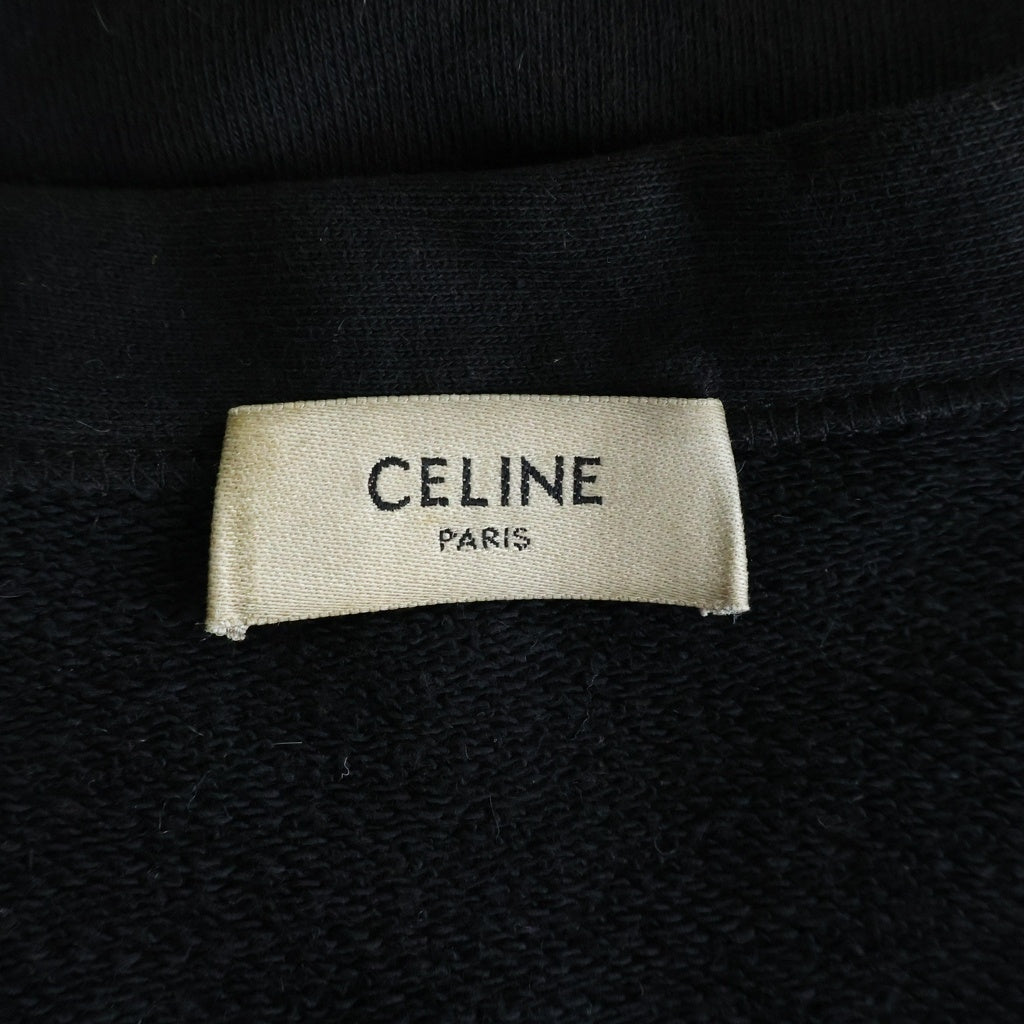 CELINE(セリーヌ) 22SS バックロゴプリント オーバーサイズ スウェット カーディガン ブラック