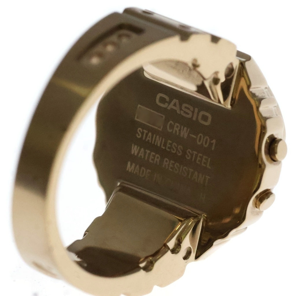 CASIO(カシオ) Ring Watch リングウォッチ SS/QZ GP 黒文字盤 デジタル ゴールド CRWー001