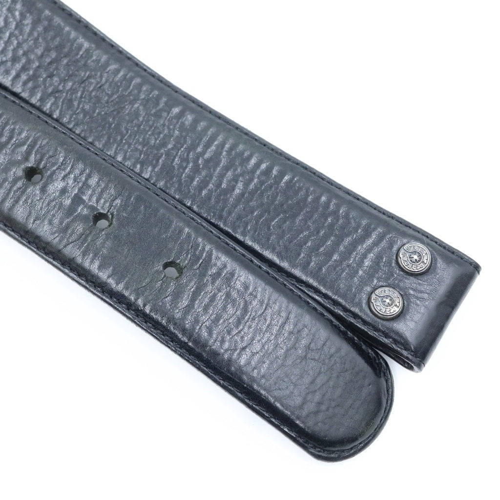 CHROME HEARTS(クロムハーツ) 1.5 STRAP 1.5インチ ホースシューリベッツ レザーベルトストラップ ブラック