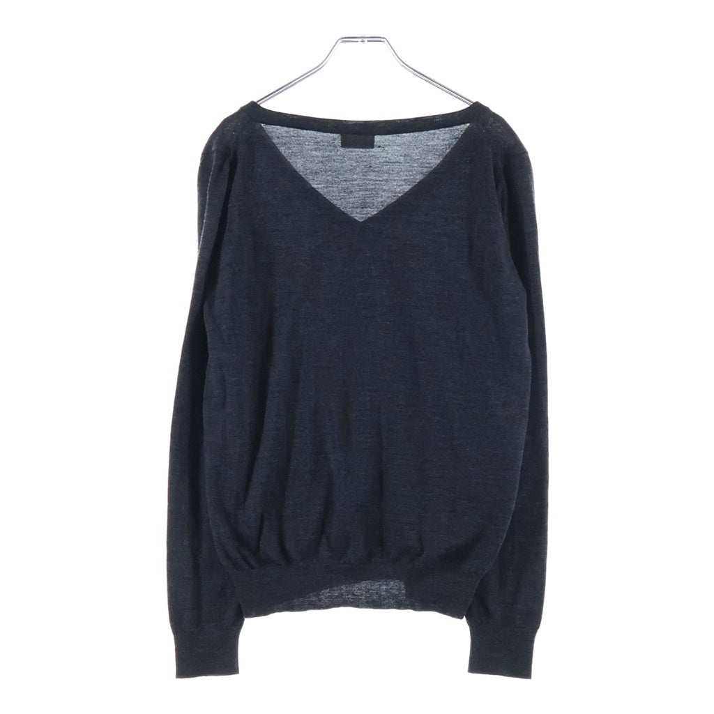 SAINT LAURENT PARIS(サンローランパリ) 13SS Vネック ウールニット 313837 ダークグレー