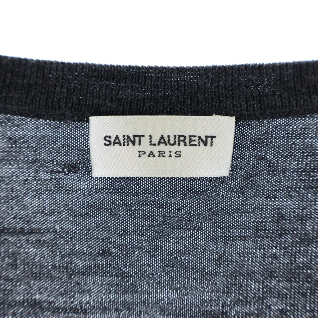 SAINT LAURENT PARIS(サンローランパリ) 13SS Vネック ウールニット 313837 ダークグレー