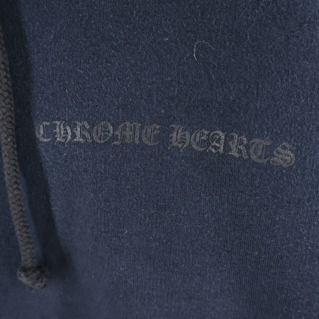 CHROME HEARTS(クロムハーツ) OLD SWTSHRT HD ZIP バックCHプラスプリント 裏地サーマル ジップアップパーカー ネイビー