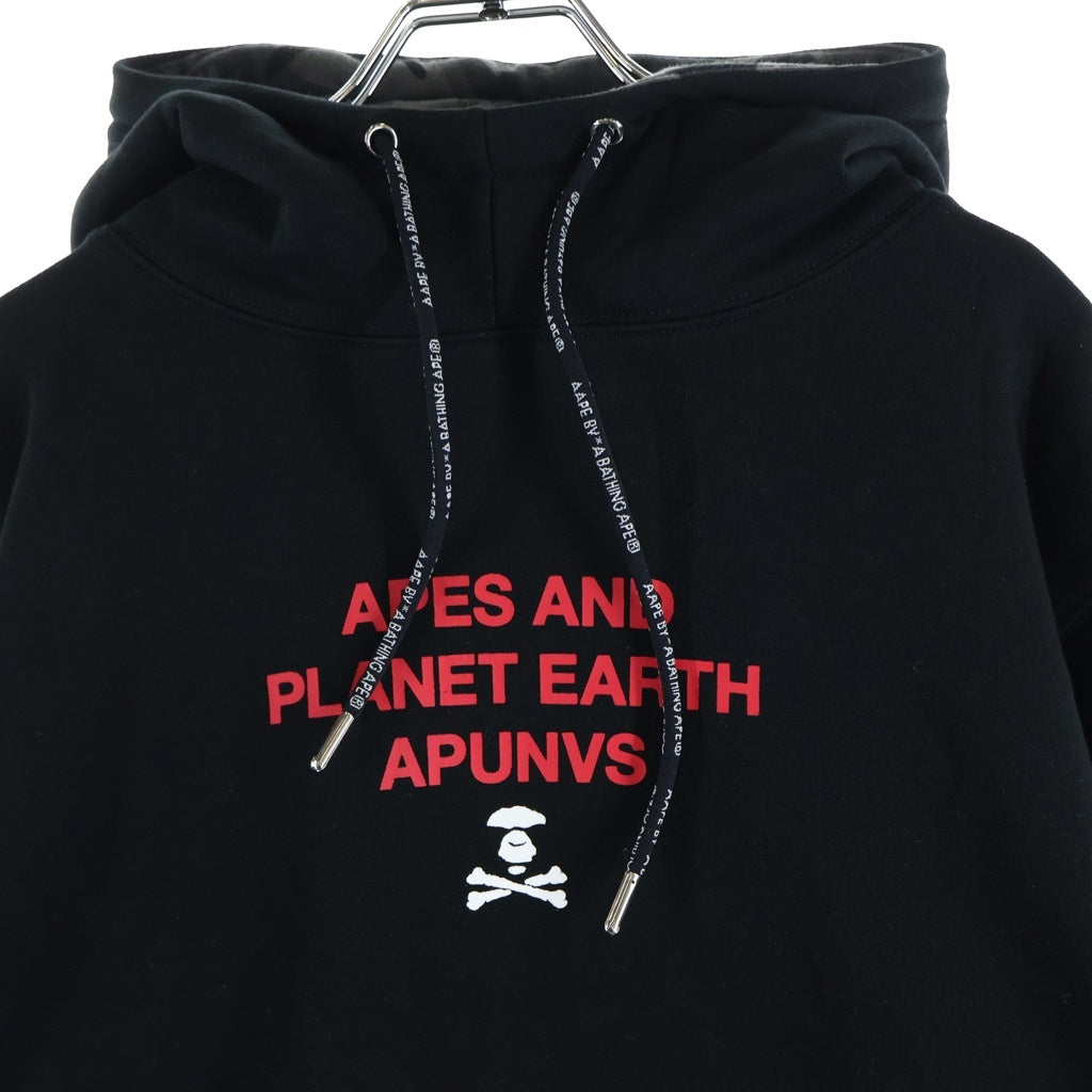 AAPE BY A BATHING APE(エーエイプバイアベイシングエイプ) レイヤード カモフラ プルオーバーパーカー フーディー ブラック AAPSWM3352XX9