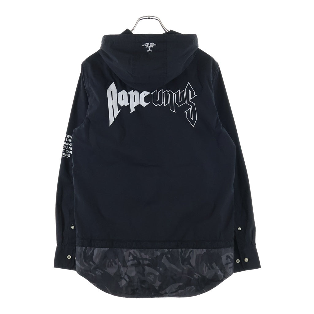 AAPE BY A BATHING APE(エーエイプバイアベイシングエイプ) フロントデザイン 胸ポケット ジャケット フーディー ブラック AAPSTM8261XX9