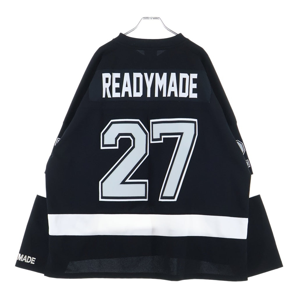READY MADE(レディメイド) GAME SHIRT SMILE スマイル刺繍 長袖ゲームシャツ ブラック RE-P0-BK-00-00-249