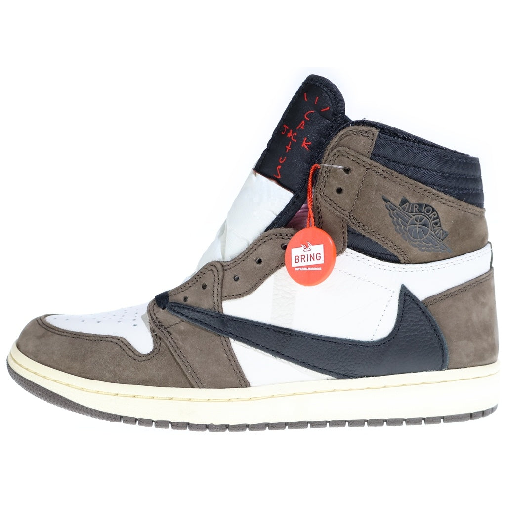 NIKE(ナイキ) ×Travis Scott Air Jordan 1 Retro High Sail/Dark Mocha CD4487-100 ×トラヴィススコット エアジョーダン1 レトロ ハイ OG TS SP ハイカットスニーカー US9/27.0cm