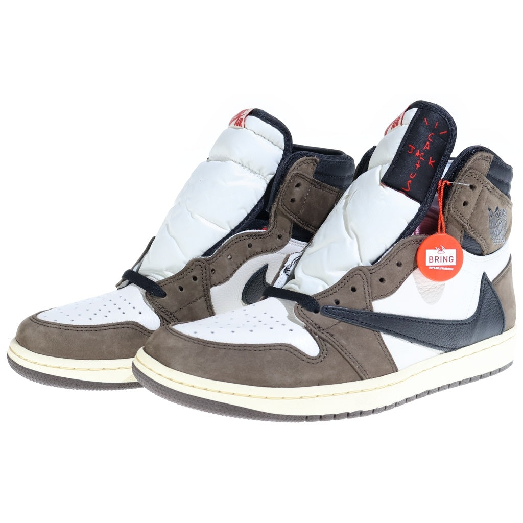 NIKE(ナイキ) ×Travis Scott Air Jordan 1 Retro High Sail/Dark Mocha CD4487-100 ×トラヴィススコット エアジョーダン1 レトロ ハイ OG TS SP ハイカットスニーカー US9/27.0cm