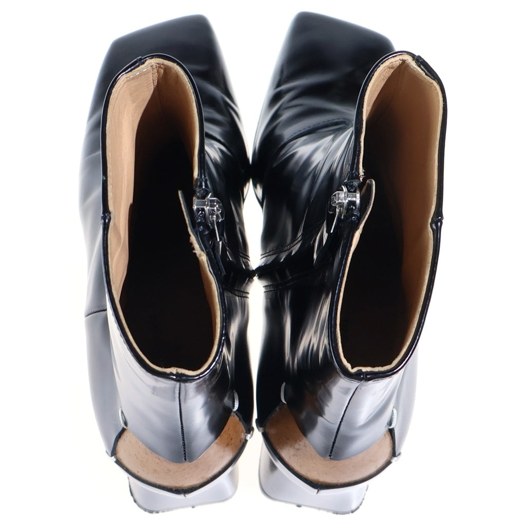 Maison Margiela(メゾンマルジェラ) Women's Black Square-Toe Ankle Boots 4ステッチ デコルティケ スクエアトゥ ブーツ ブラック