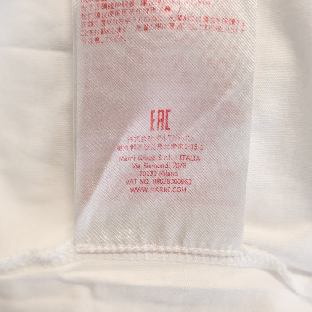 MARNI(マルニ) フロント ロゴパッチ コットン 半袖Tシャツ カットソー THJE0263X0 ホワイト レディース