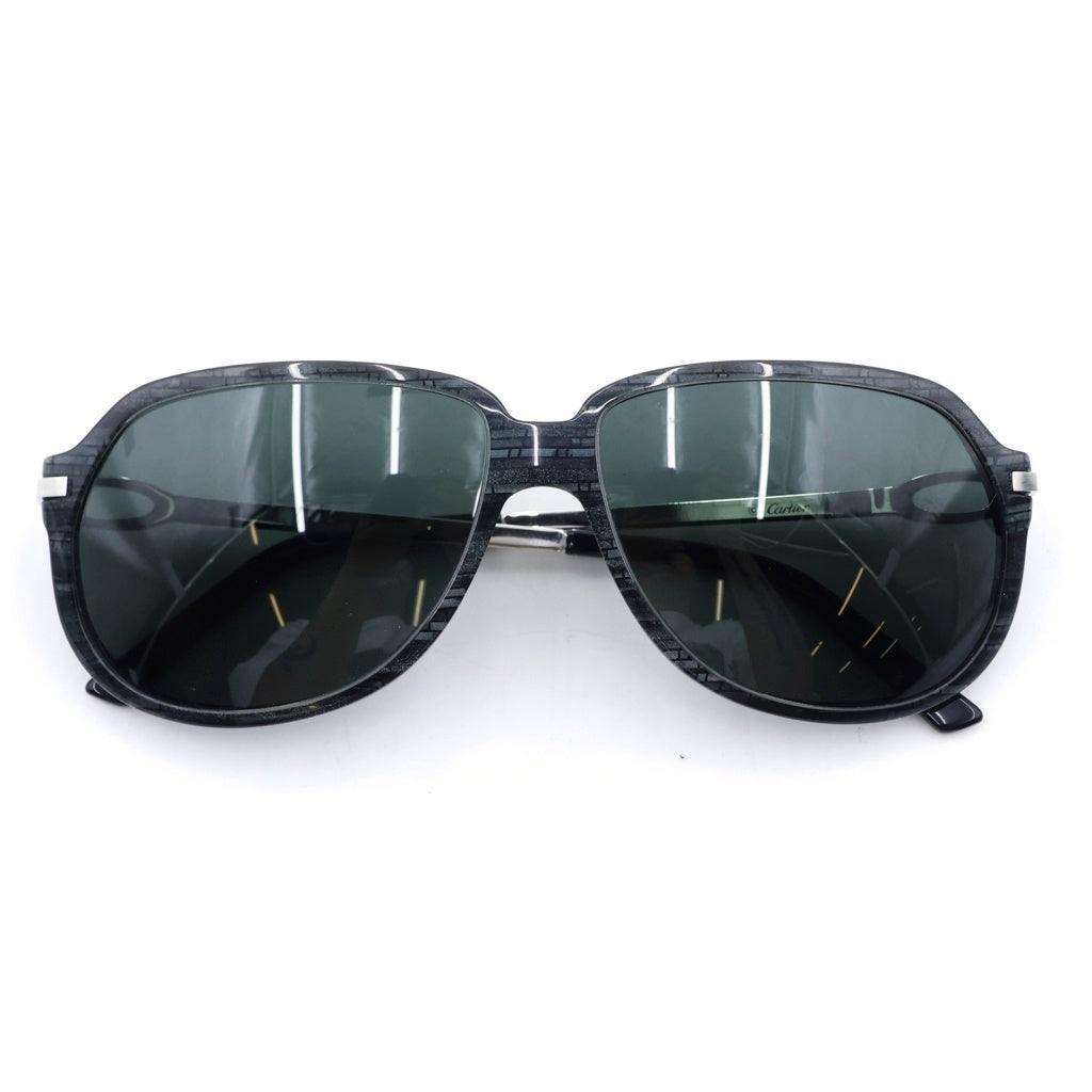 Cartier(カルティエ) Aviator Sunglass シルバーテンプル アビエーター サングラス アイウェア ブラック/シルバー