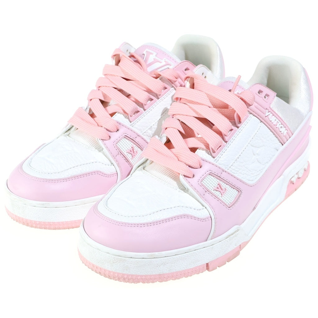 LOUIS VUITTON(ルイヴィトン) LV TRAINER LVトレイナー レザー ローカットスニーカー ホワイト/ピンク 1AGZCL