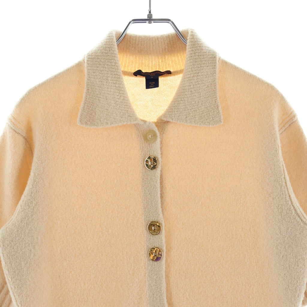LOUIS VUITTON(ルイヴィトン) 26SS LVモノグラムボタン ニットトップ 半袖 ベージュ RW261WW SH2 FUKG13