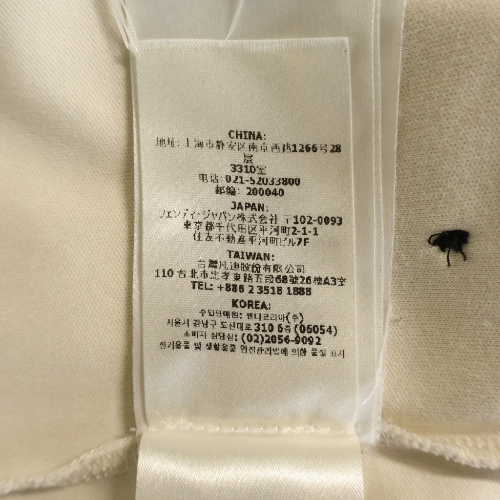 FENDI(フェンディ) 24SS ロゴ 刺繍 半袖Tシャツ クルーネック ベージュ FY1291 AR6Q