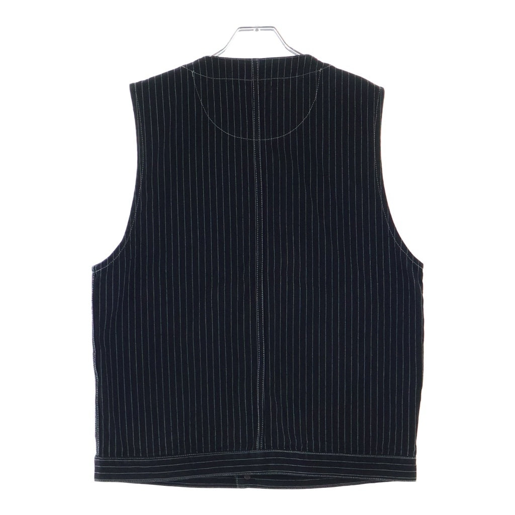SCHOTT(ショット) OLD HICKORY DENIM VEST オールドヒッコリー デニムベスト ストライプ インディゴ ブラック 782-5957001