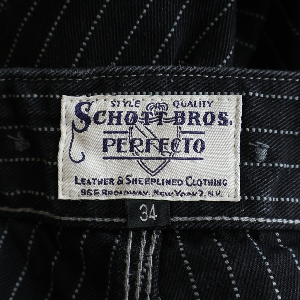 SCHOTT(ショット) OLD HICKORY DENIM オールドヒッコリー デニムパンツ ストライプ 782-5911002 ブラック