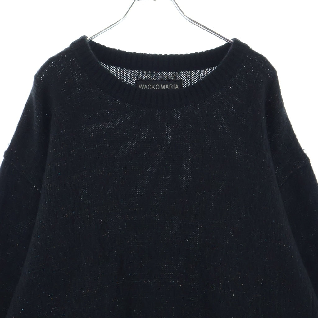 WACKO MARIA(ワコマリア) 24FW GLITTER MOHAIR KNIT SWEATER グリッター モヘア ニット ブラック