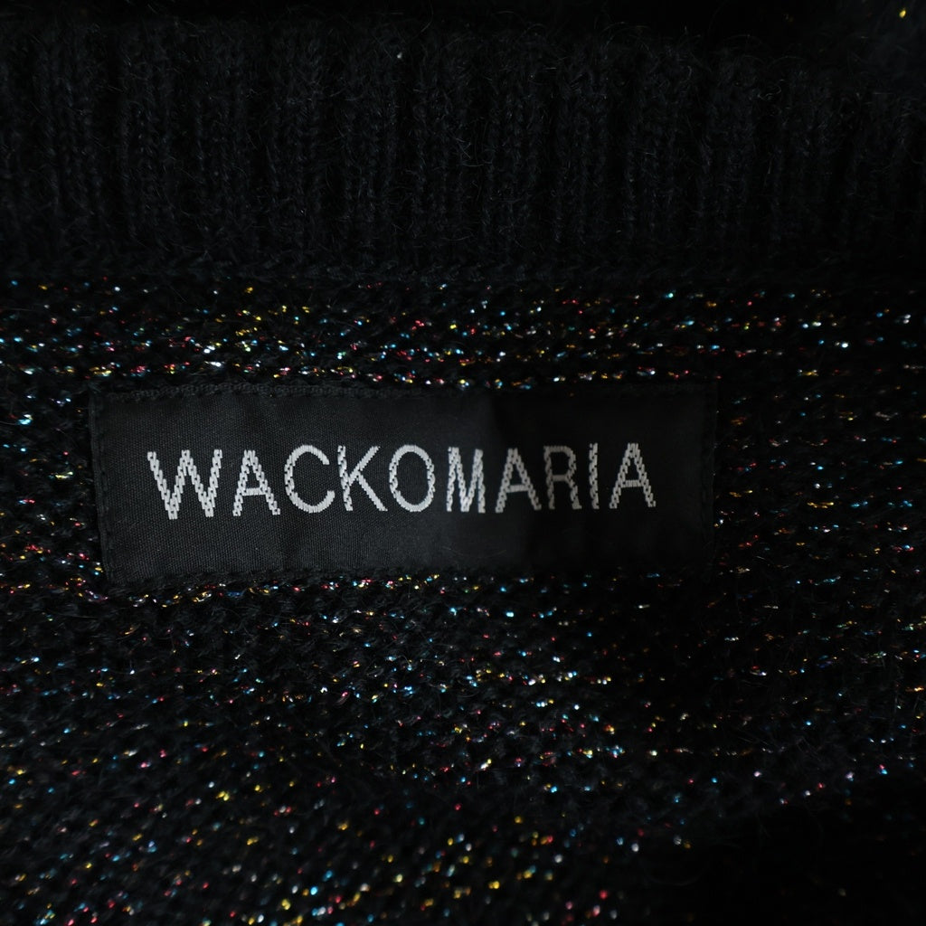WACKO MARIA(ワコマリア) 24FW GLITTER MOHAIR KNIT SWEATER グリッター モヘア ニット ブラック