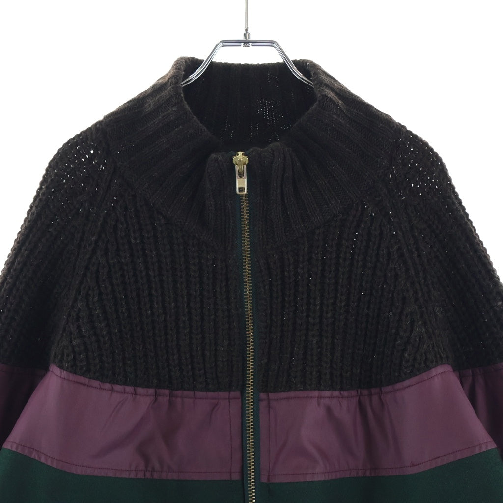 kolor(カラー) 20AW BLOUSON 20WCM-G03103 ニット切り替え ブルゾンジャケット グリーン