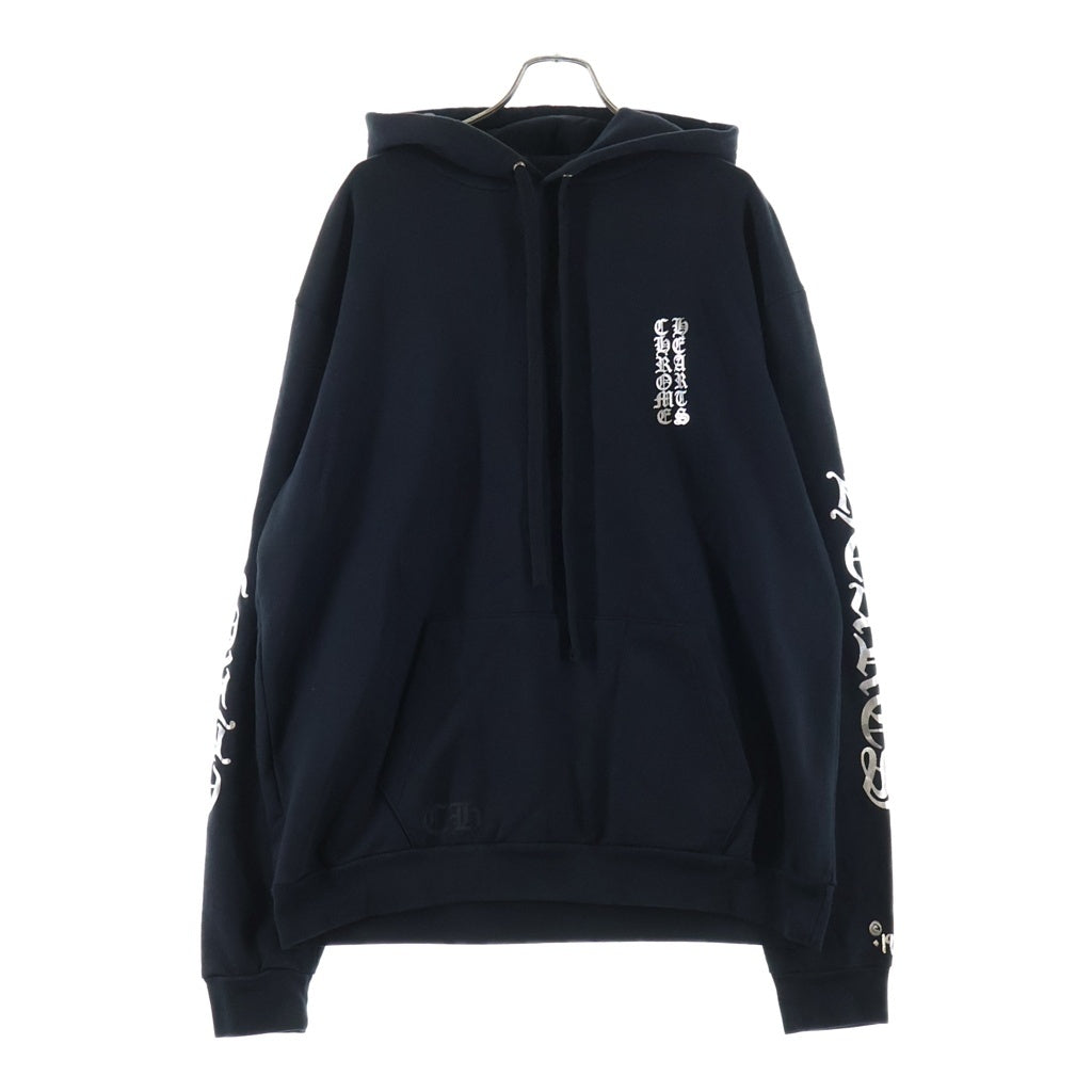 CHROME HEARTS(クロムハーツ) WHITE FOIL HOODIE アームロゴプリント プルオーバーフーディ パーカー ブラック/シルバー