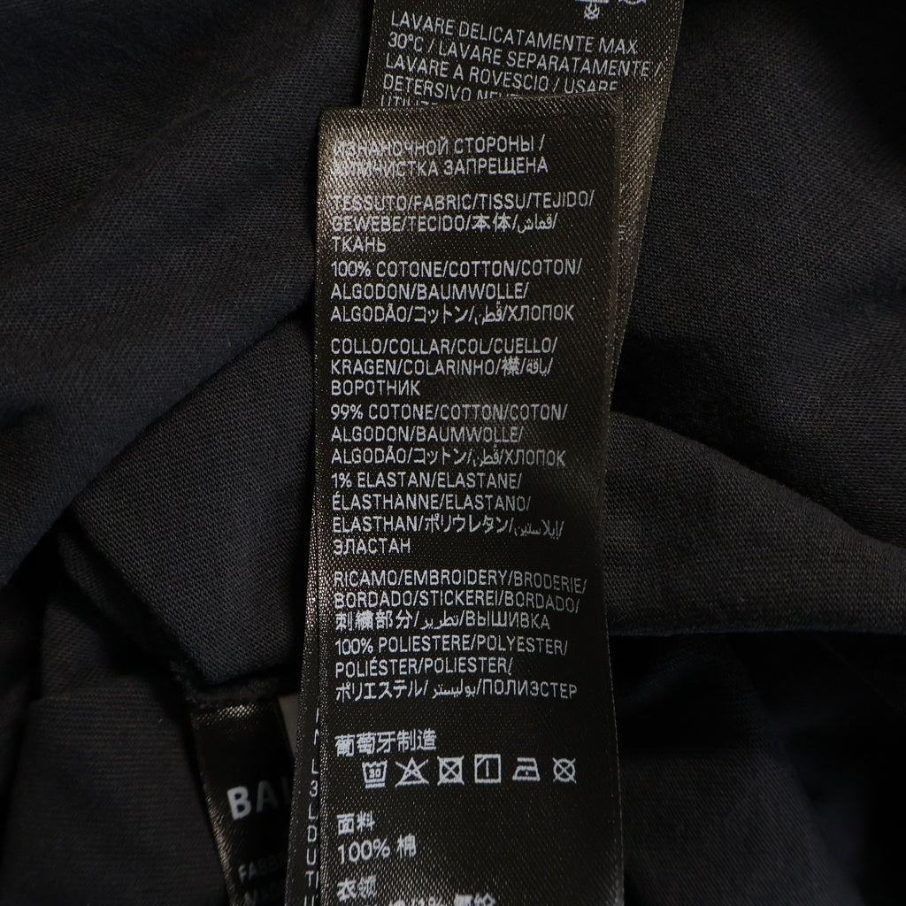 BALENCIAGA(バレンシアガ) フロントロゴ刺繍 半袖Tシャツ クルーネック ブラック 850403 TTV08