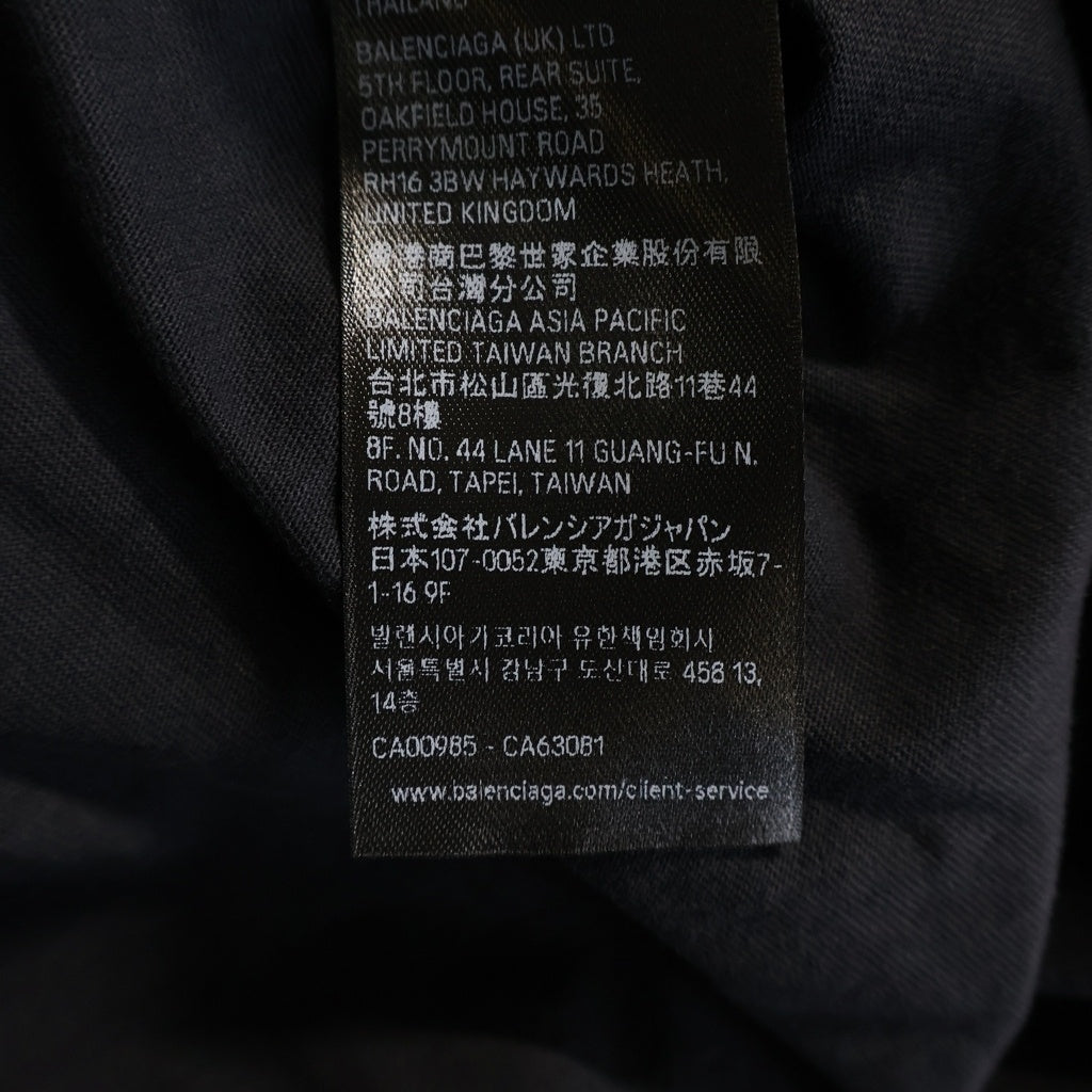 BALENCIAGA(バレンシアガ) フロントロゴ刺繍 半袖Tシャツ クルーネック ブラック 850403 TTV08