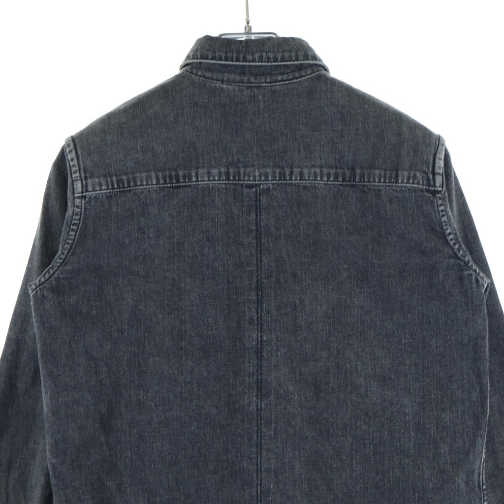 CHROME HEARTS(クロムハーツ) Leather Cross Patch Denim Shirts クロスパッチ クロスボールボタン デニムシャツ 長袖 ブラック