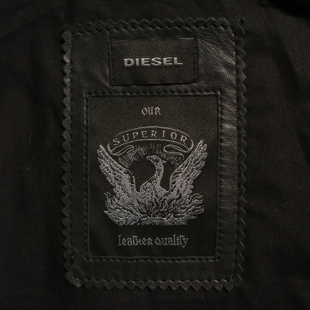 DIESEL(ディーゼル) レザー ライダースジャケット ブラック IN000133