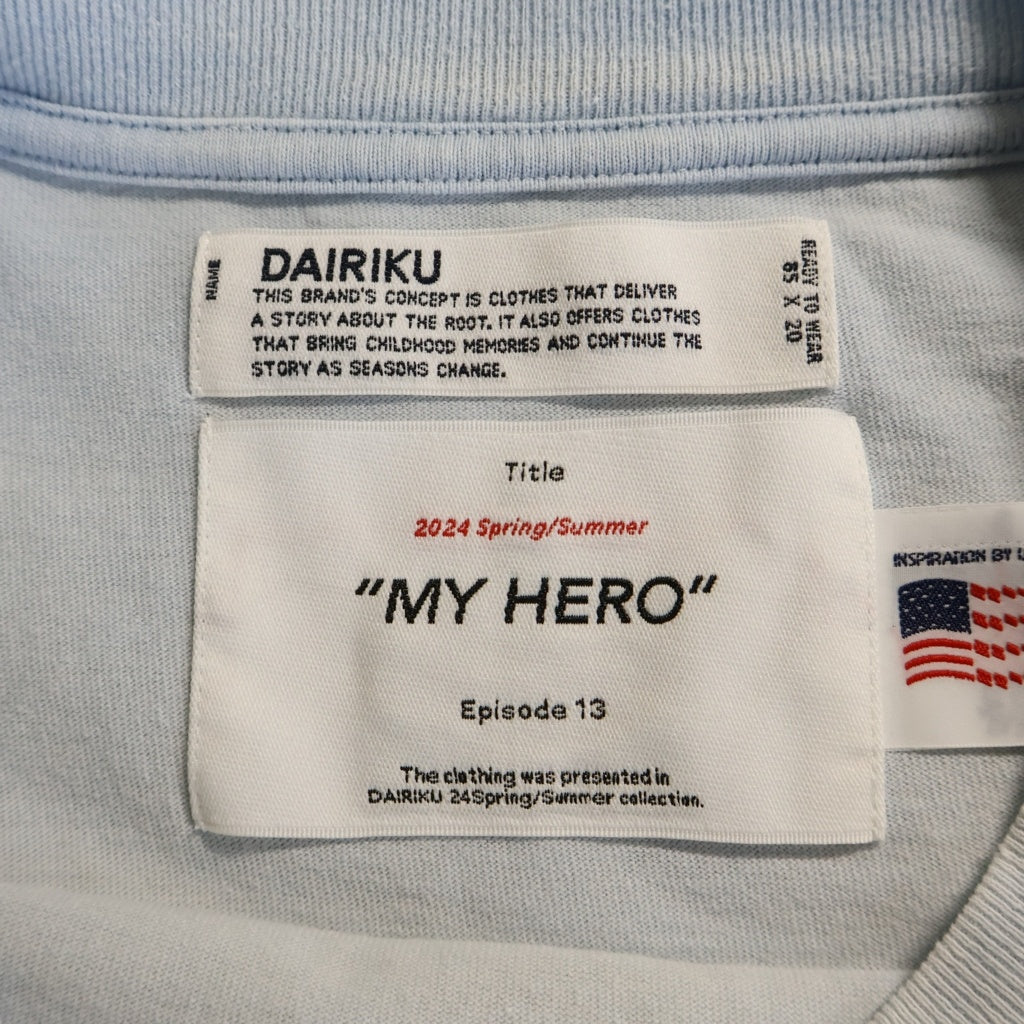 DAIRIKU(ダイリク) AMERICA Vintage Sunburn L/S Tee ヴィンテージ 長袖カットソー ロングスリーブ ライトブルー 24SS C-4