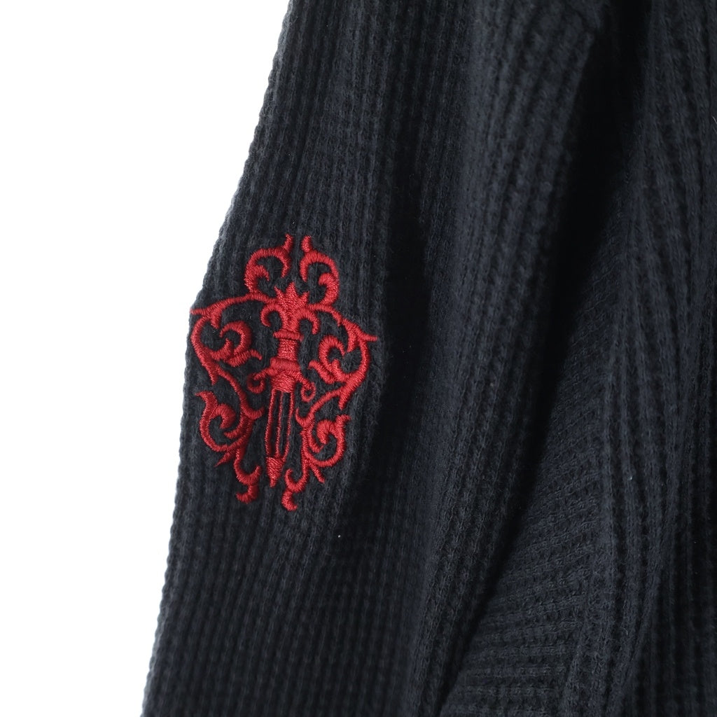 CHROME HEARTS(クロムハーツ) OLD ヴァインダガー刺繍 サーマル 長袖Tシャツ ブラック