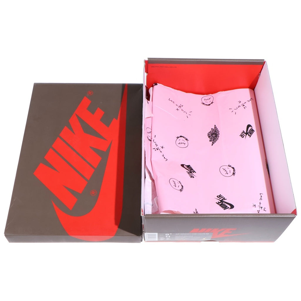 NIKE(ナイキ) ×TRAVIS SCOTT AIR JORDAN 1 RETRO HIGH Sail/Dark Mocha エアジョーダン1 ハイカットスニーカー US9.5/27.5cm CD4487-100