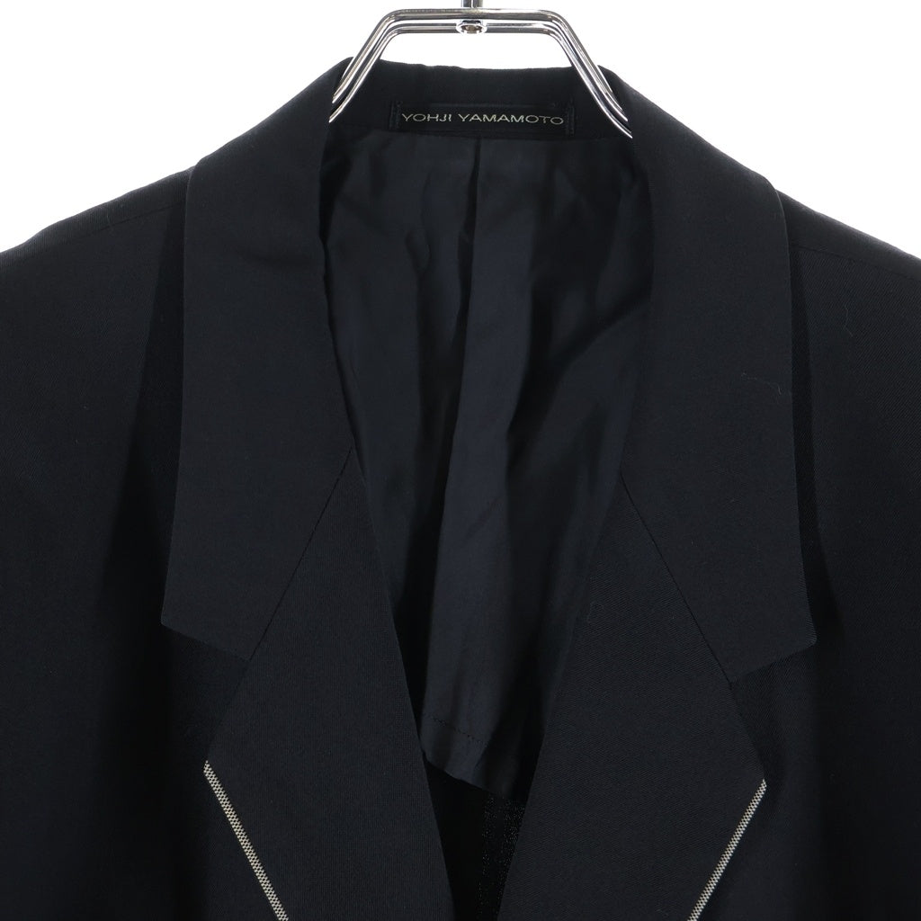 Y's for men(ワイズフォーメン) 03SS 3B リフレクターステッチ パイピング ウールテーラードジャケット ブラック MQ-J19-180