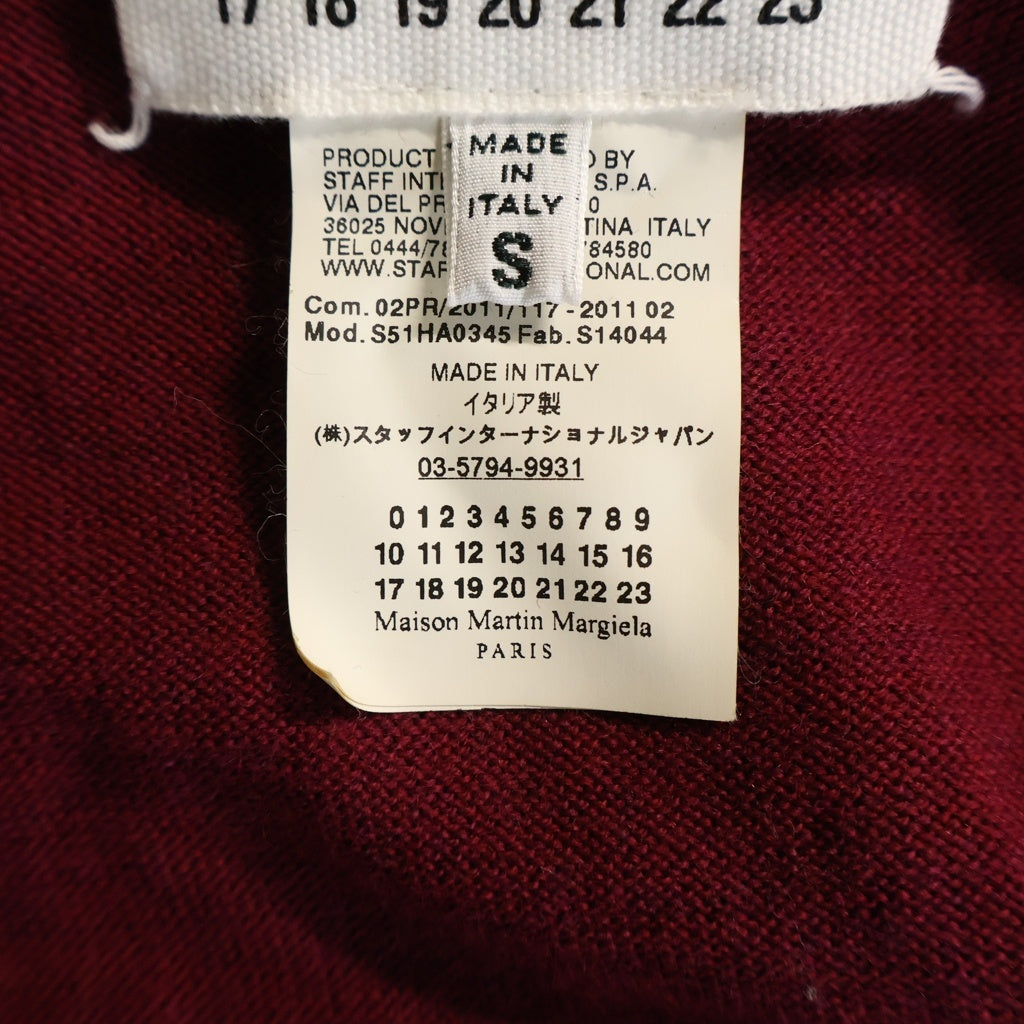 Maison Martin Margiela(メゾンマルタンマルジェラ) ドルマン変形カーディガン ニット ワインレッド S51HA0345 レディース
