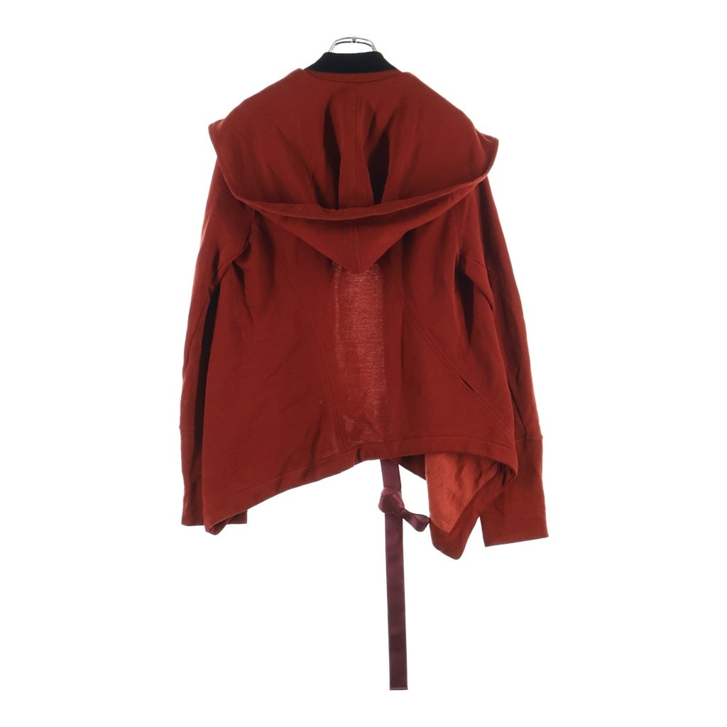 ANN DEMEULEMEESTER(アンドゥムルメステール) Asymmetric Hooded Wrap Jacket アシンメトリック フーデッド ラップ ジャケット レッド レディース