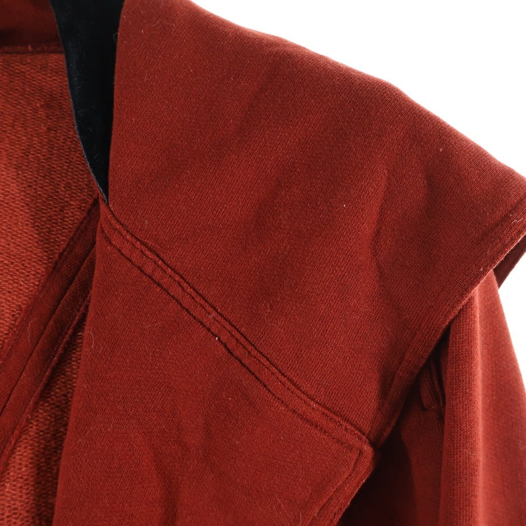 ANN DEMEULEMEESTER(アンドゥムルメステール) Asymmetric Hooded Wrap Jacket アシンメトリック フーデッド ラップ ジャケット レッド レディース