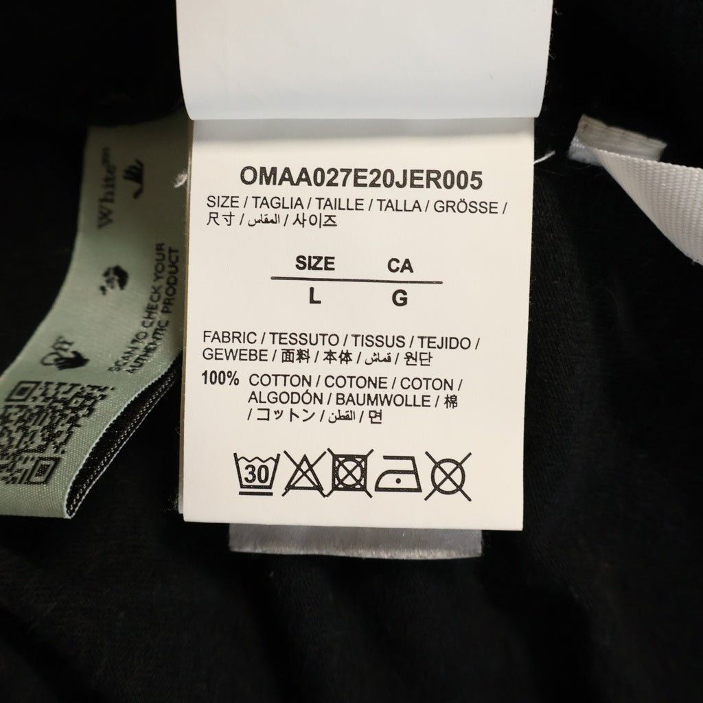 OFF-WHITE(オフホワイト) 20AW バックプリント 半袖Tシャツ カットソー ブラック×ピンク OMAA027E20JER005