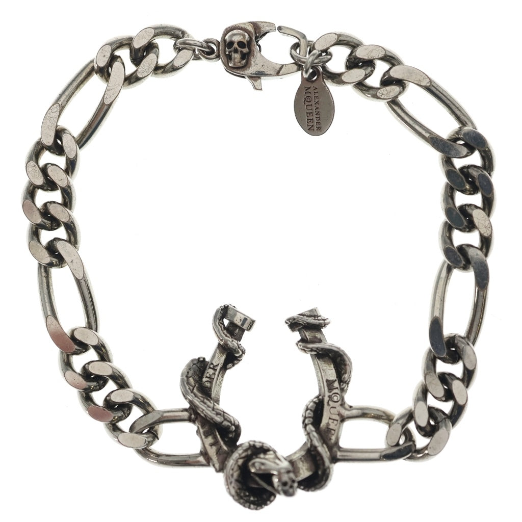 Alexander McQueen(アレキサンダーマックイーン) スカル&スネーク チェーンブレスレット シルバー