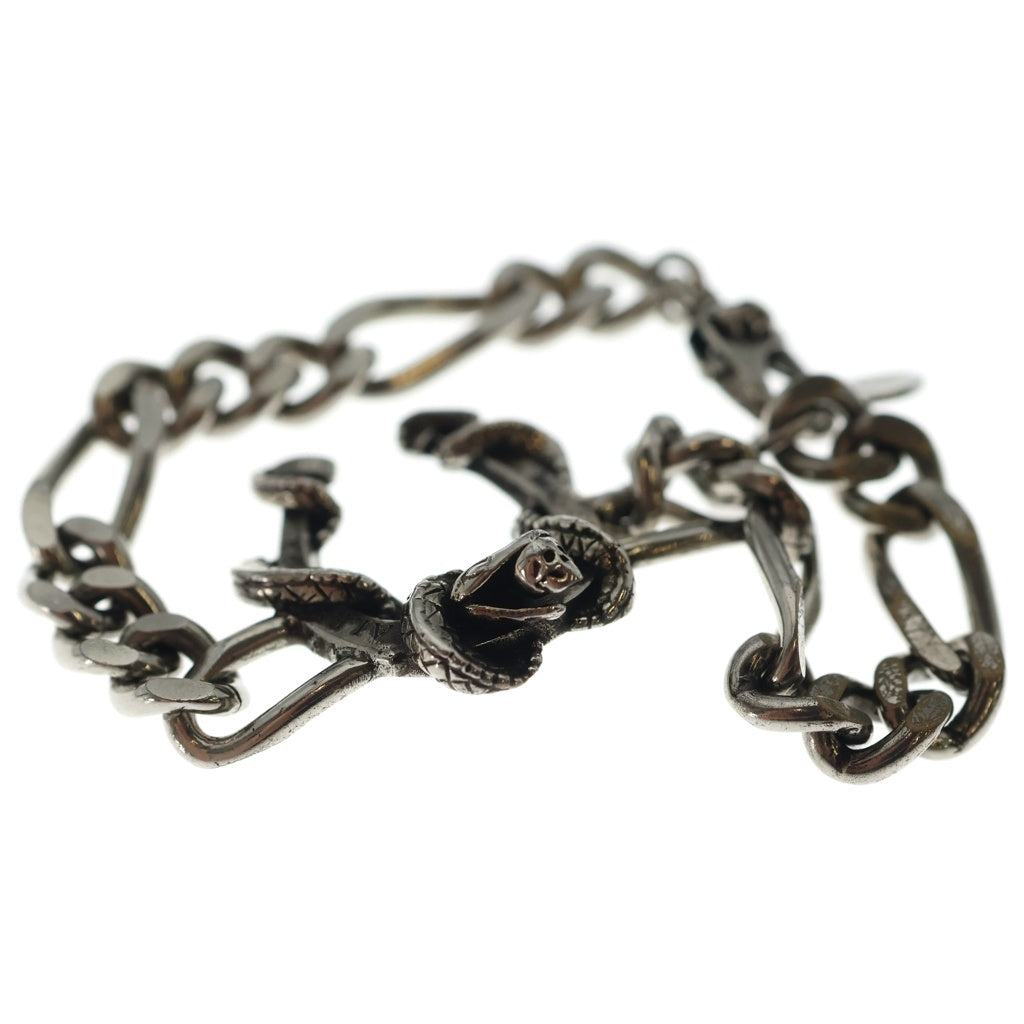 Alexander McQueen(アレキサンダーマックイーン) スカル&スネーク チェーンブレスレット シルバー