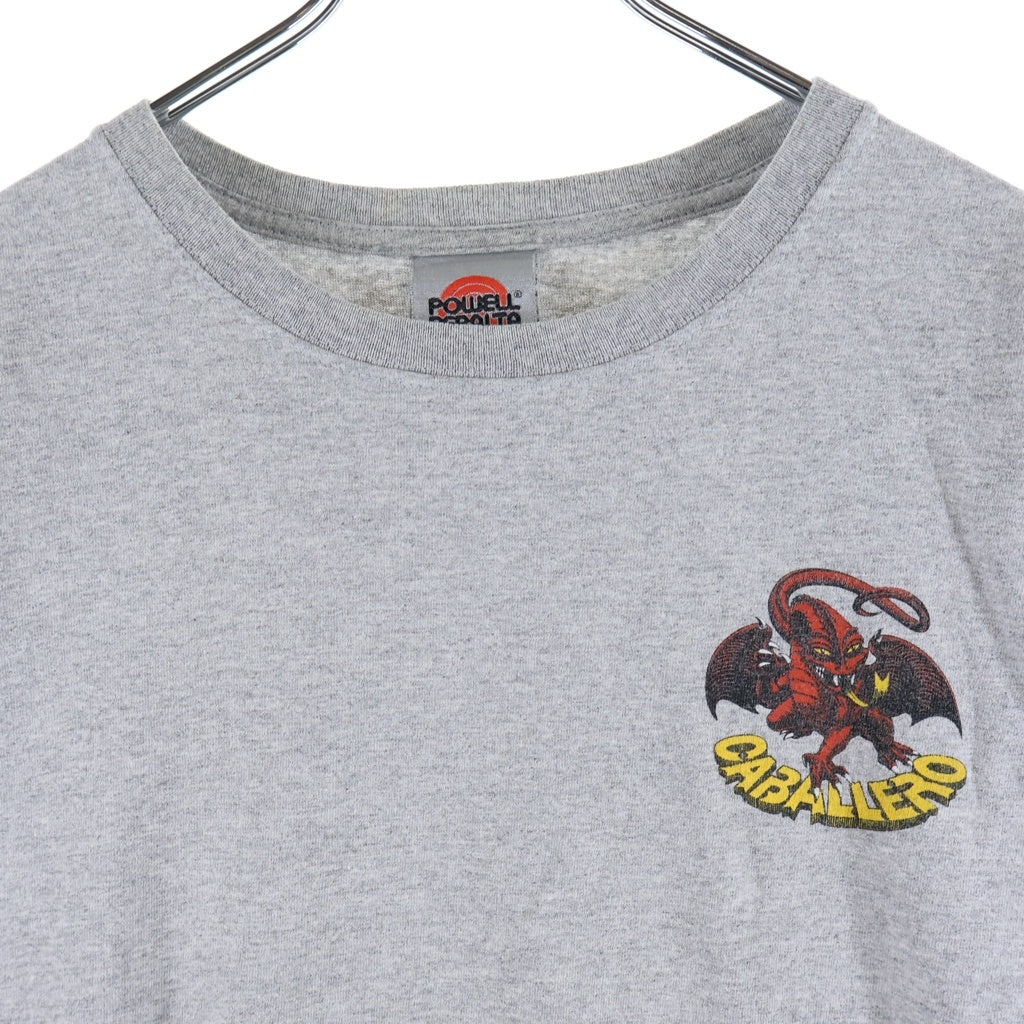 VINTAGE(ヴィンテージ) 00s POWELL PERALTA GABALLERO キャバレロ プリント 半袖シャツ クルーネック カットソー グレー