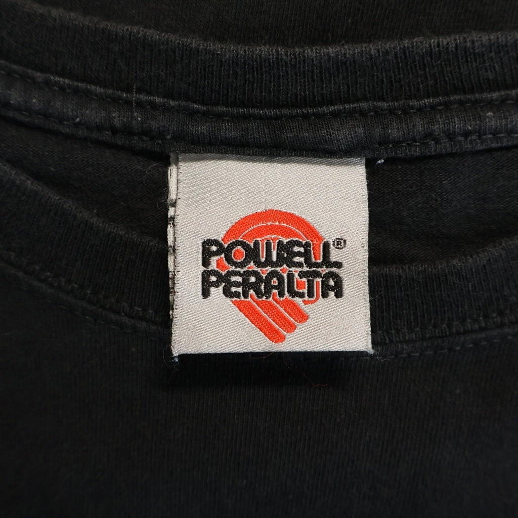 VINTAGE(ヴィンテージ) 00s POWELL PERALTA ロゴ ドラゴンプリント パラエルペラルタ 半袖シャツ クルーネック カットソー 半袖カットソーTシャツ ブラック