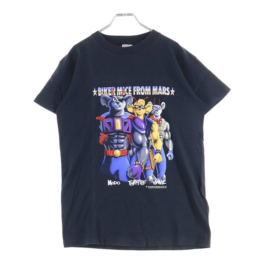VINTAGE(ヴィンテージ) 90s Biker mice from mars バイカーマイス プリント 半袖シャツ クルーネック カットソー ブラック
