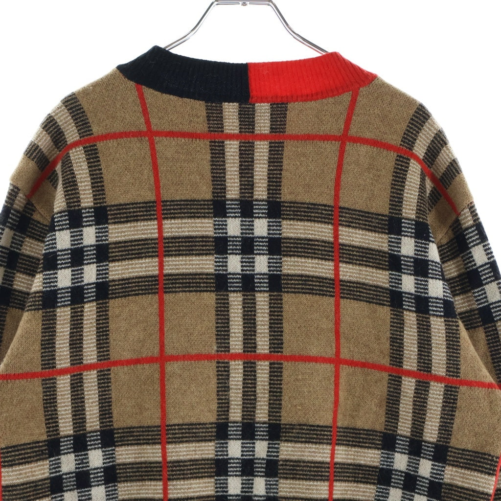 BURBERRY(バーバリー) 20SS Check Merio Wool Jacquard Sweater チェック メリノウール ジャガードセーター ウール ブラウン 8023664
