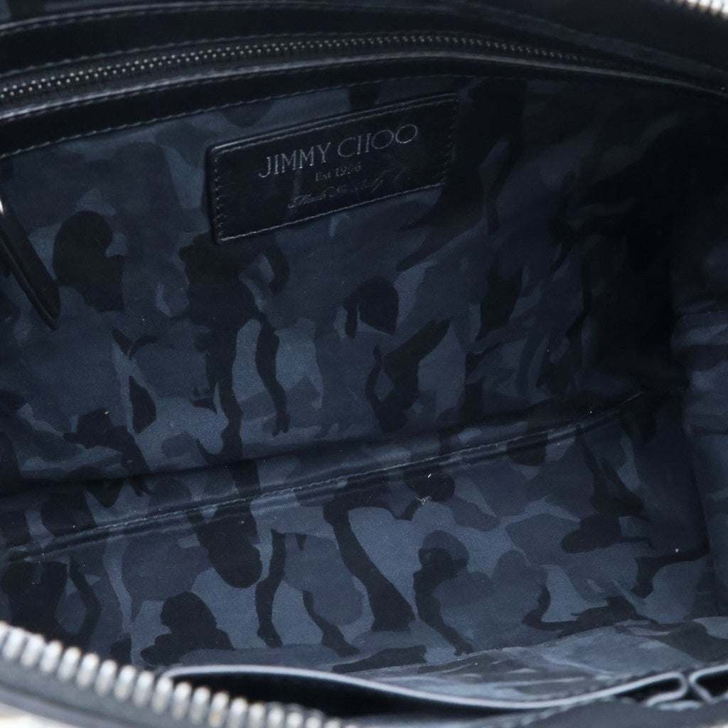 JIMMY CHOO(ジミーチュウ) クロコ型押し レザー クラッチバッグ ブラック