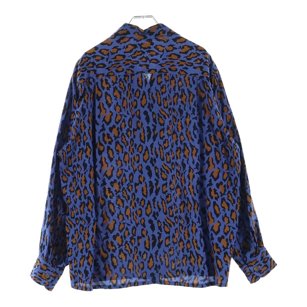 WACKO MARIA(ワコマリア) LEOPARD HAWAIIAN SHIRT レオパード ハワイアン レーヨン 長袖シャツ ブルー/ブラウン