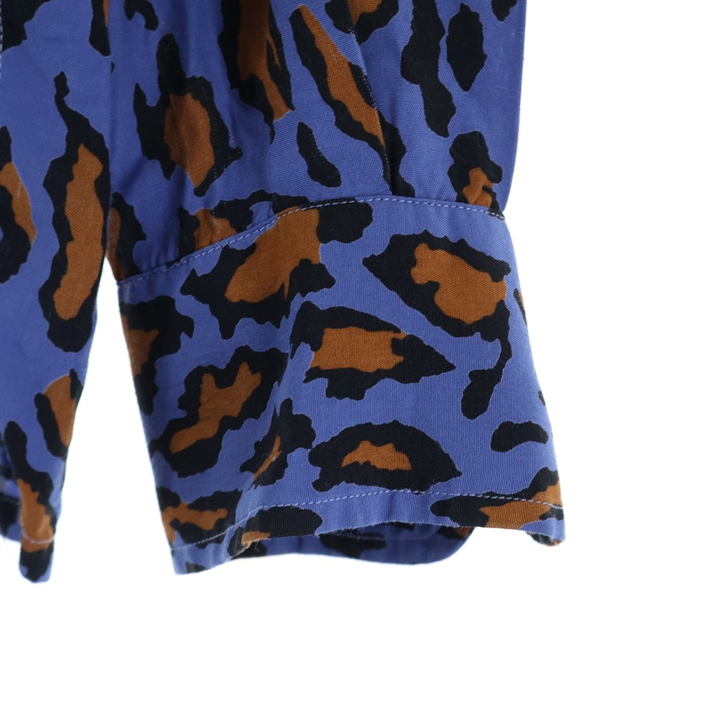 WACKO MARIA(ワコマリア) LEOPARD HAWAIIAN SHIRT レオパード ハワイアン レーヨン 長袖シャツ ブルー/ブラウン