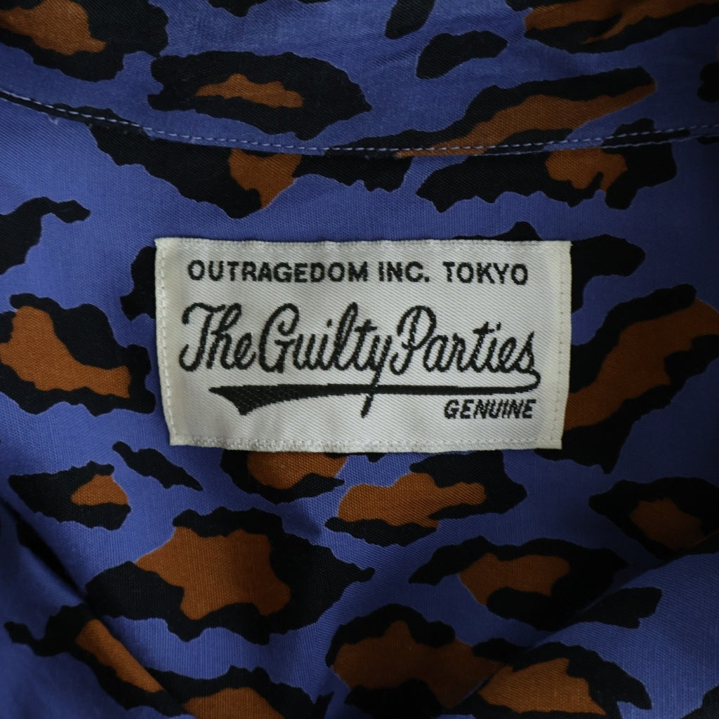 WACKO MARIA(ワコマリア) LEOPARD HAWAIIAN SHIRT レオパード ハワイアン レーヨン 長袖シャツ ブルー/ブラウン