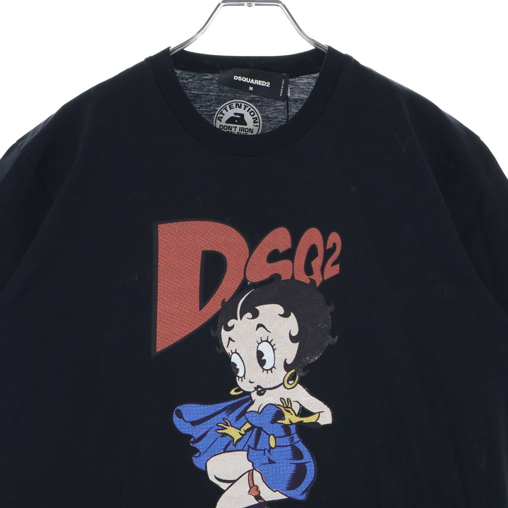 DSQUARED2(ディースクエアード) BETTY BOOP COOL FIT Tee ベティブープクールTシャツ 半袖 カットソー ブラック S74GD1269