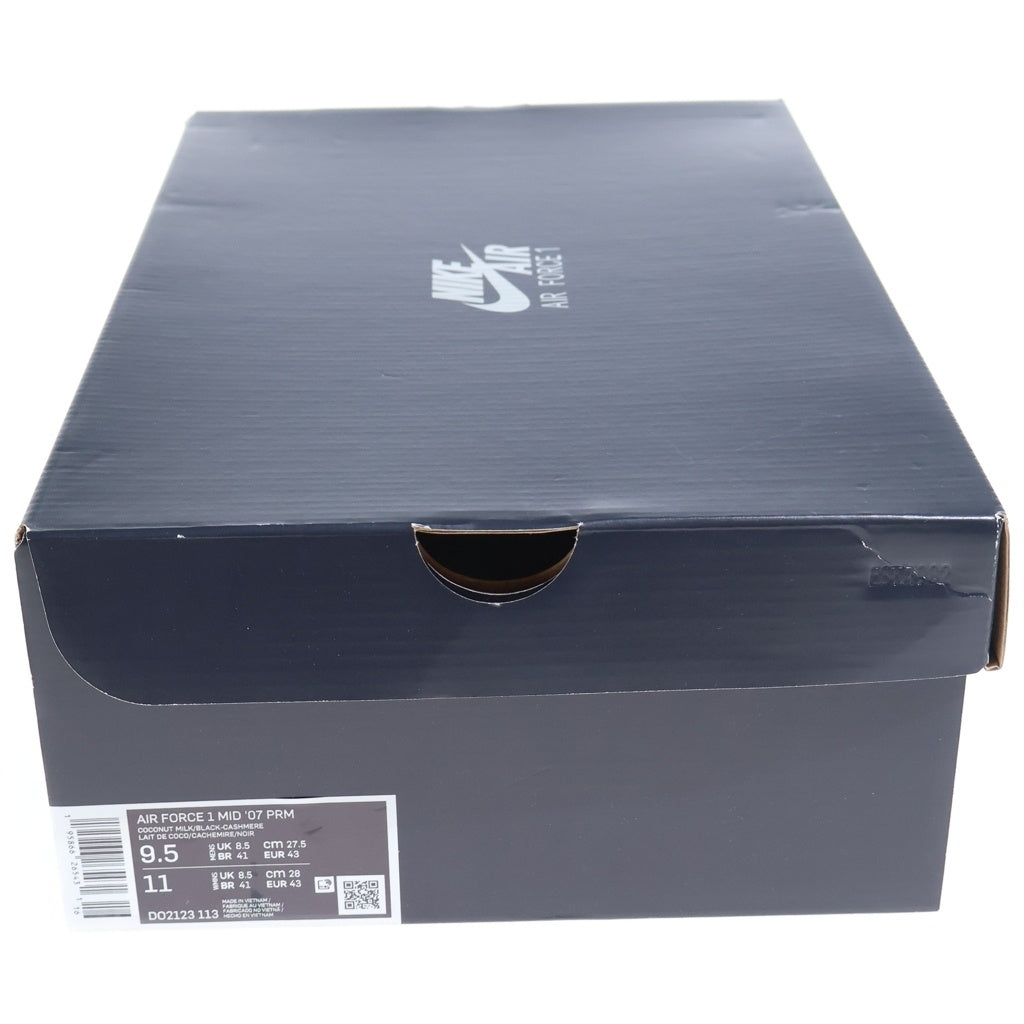 NIKE(ナイキ) AIR FORCE MID PANDA PREMIUM エア フォース 1 ミッド 07 プレミアム ココナッツミルク/ブラック-カシミア US9.5/27.5cm DO2123-113