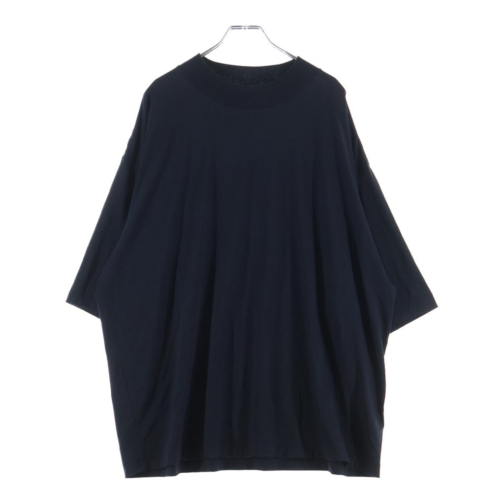 AURALEE(オーラリー) 22SS SUPER SOFT WOOL JERSEY MOCK-NECK TEE スーパーソフトウール ジャージーモックネック 半袖Tシャツ カットソー ブラック A22ST01WU