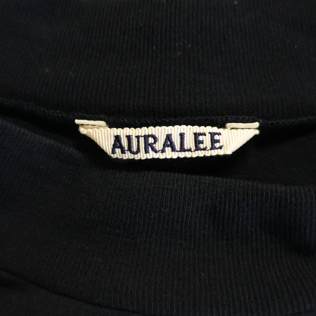 AURALEE(オーラリー) 22SS SUPER SOFT WOOL JERSEY MOCK-NECK TEE スーパーソフトウール ジャージーモックネック 半袖Tシャツ カットソー ブラック A22ST01WU
