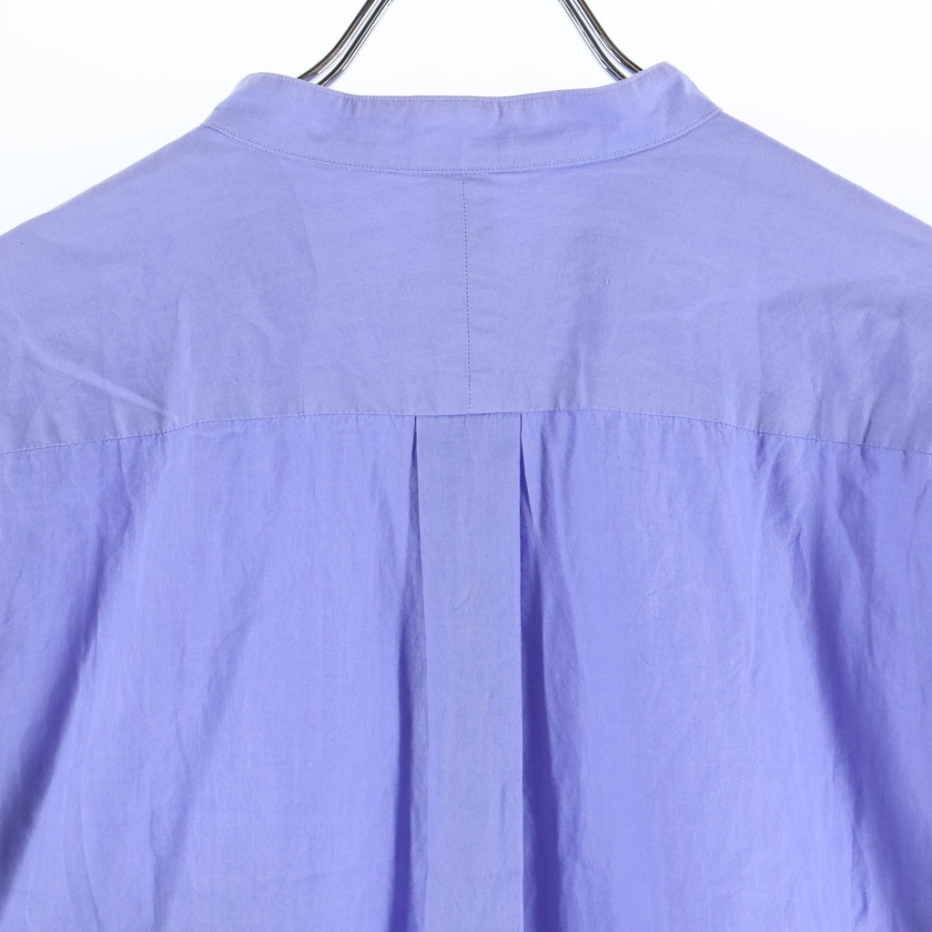 COMOLI(コモリ) 22SS バンドカラー シャツ 長袖 ブルー V01-02002